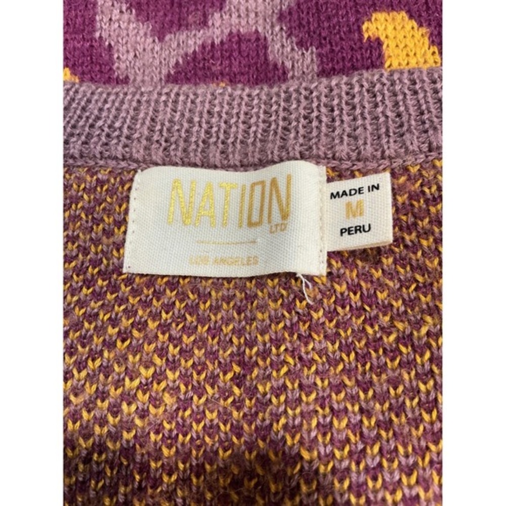 Nation LTD‎ Medium Baby Alpaca Cotton Leopard Print Mauve Sweater Ultrasoft - Picture 5 of 7